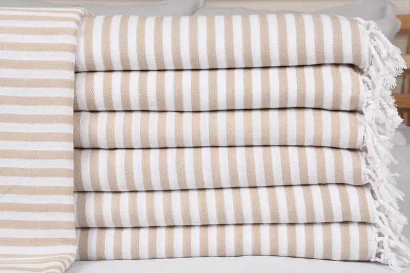 Wedding Favors, Bachelorette Party Favors, First Wedding Anniversary Gift, 104x76 Cotton Striped Towel, Custom Beach Blanket, Woven Blanket - 1
