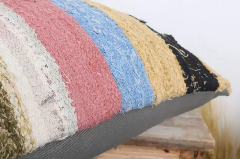 Pillow for Couch, Muted Cushion Cover, Handmade Kilim Cushion, Pillow, Kilim Pillow, 20x20 Pink Pillow Sham, Anatolian Pillow - 6