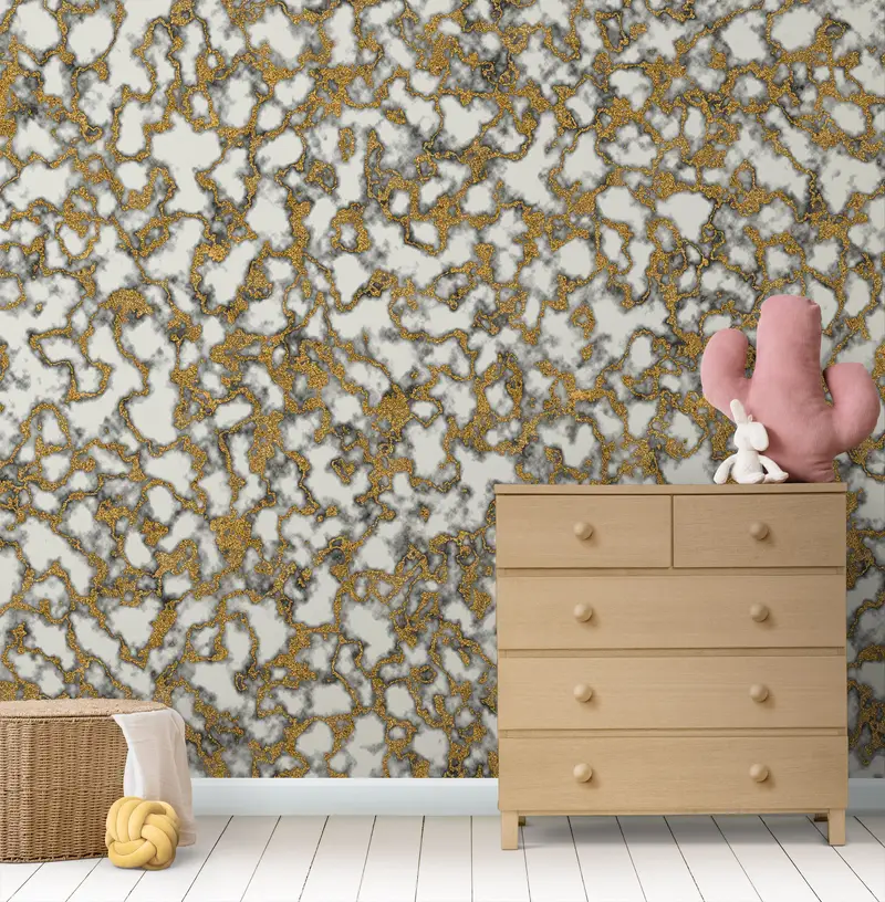 Bright Wall Paper, Alcohol Ink Wall Paper, White And Gold Marble, Abstract Mural, 3d Wall Paper, Paper Wall Art, Modern Wall Poster, - 7
