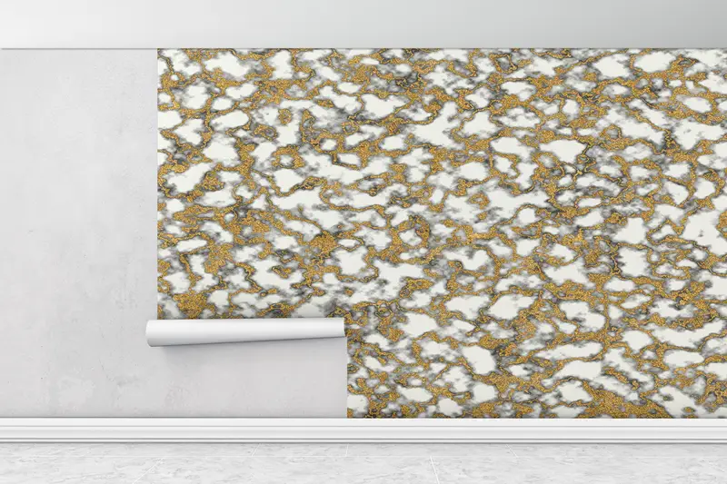 Bright Wall Paper, Alcohol Ink Wall Paper, White And Gold Marble, Abstract Mural, 3d Wall Paper, Paper Wall Art, Modern Wall Poster, - 4
