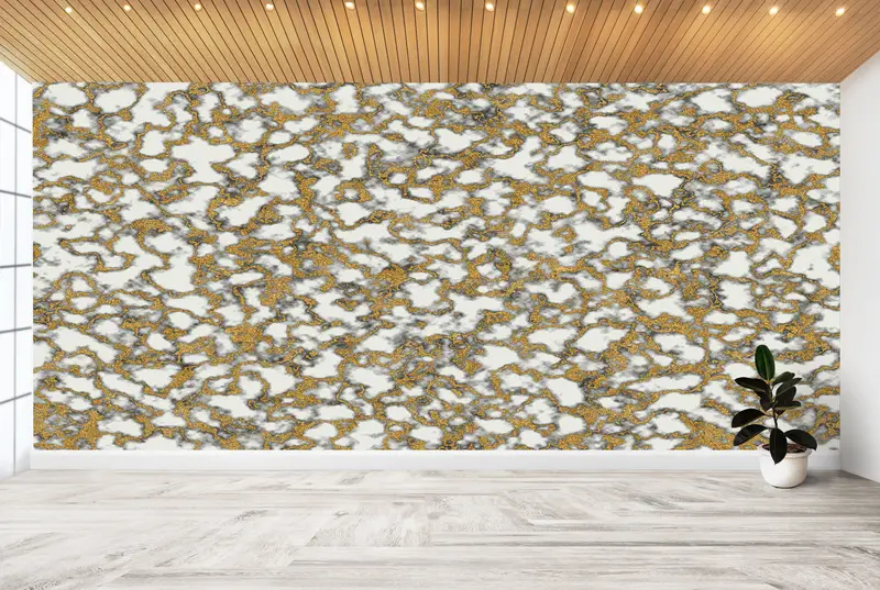 Bright Wall Paper, Alcohol Ink Wall Paper, White And Gold Marble, Abstract Mural, 3d Wall Paper, Paper Wall Art, Modern Wall Poster, - 6