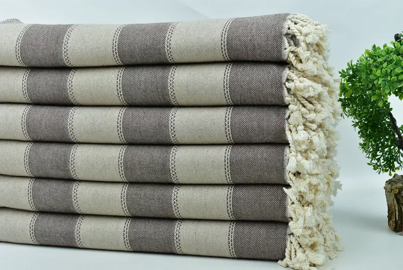 Organic Cotton Towel, Spa Gift Towel, Luxury towel, 68x36 Cotton Striped Towel, Personalized Bridesmaid Gift, Yoga Towel, Bridesmaid Gift, Home Gift - 3