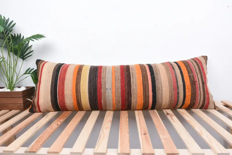 Cushion Cover, 16x48 Red Pillow Sham, Pillow for Couch, Vintage Pillow Case, Vintage Kilim Throw Pillow, Customized Pillow Cover, Turkish Pillow - 1