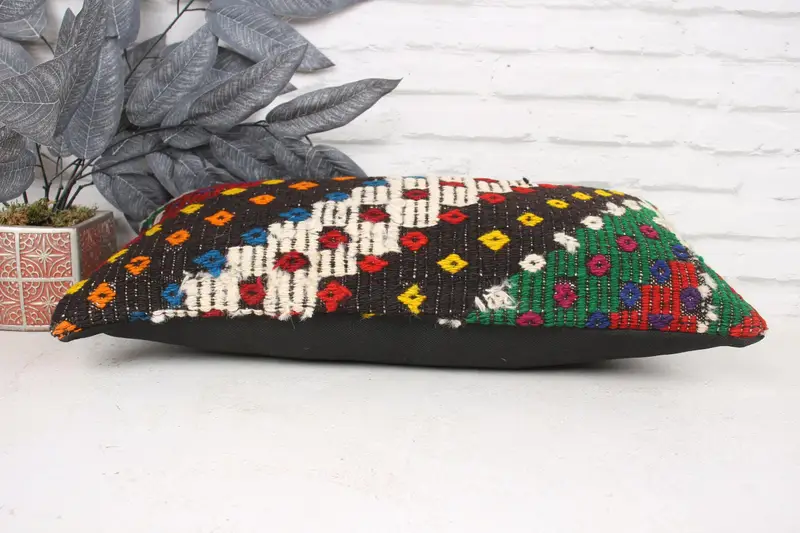 Kilim Pillow Cover, Handmade Kilim Cushion, Pillow, Southwestern Cushion, 12x24 Red Cushion, Boho Pillow Sham Cover, Patio Pillow - 5