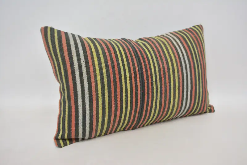 Boho Pillow Sham Cover, Pastel Cushion Case, Pillow for Sofa, 12x20 Red Cushion Case, Car Cushion, Turkish Kilim Pillow, Pillow Cover - 3