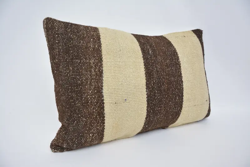Vintage Pillow, Home Decor Pillow, Cushion Cover, Handwoven Pillow Cover Pillow Cover, 16x24 Brown Cushion Cover, Pillow for Sofa, Aesthetic Cushion - 3