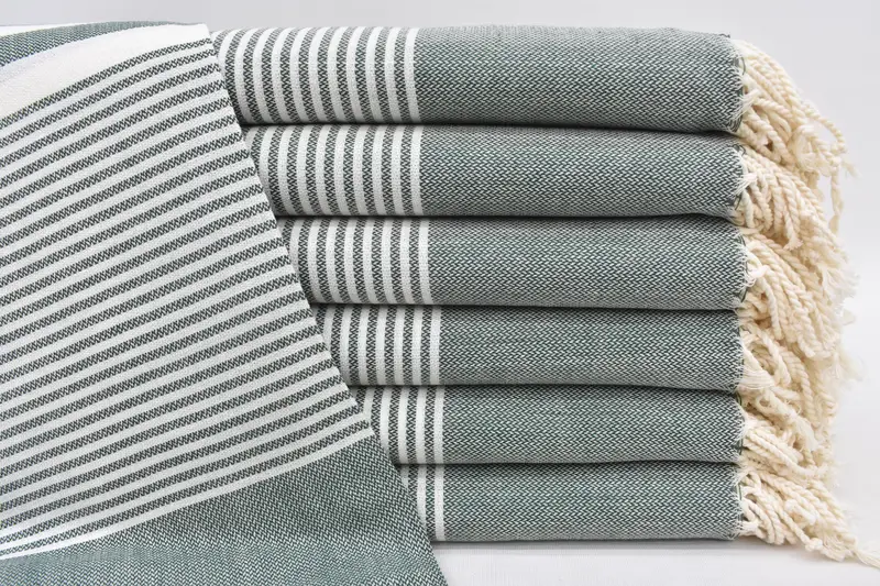 70x40 Cotton Striped Towel, Turkish hand towel, Bridesmaid Gift, Peshtemal Towel, Organic Beach Towel, Baby Boy Gift, Beach Theme Wedding Gift - 2