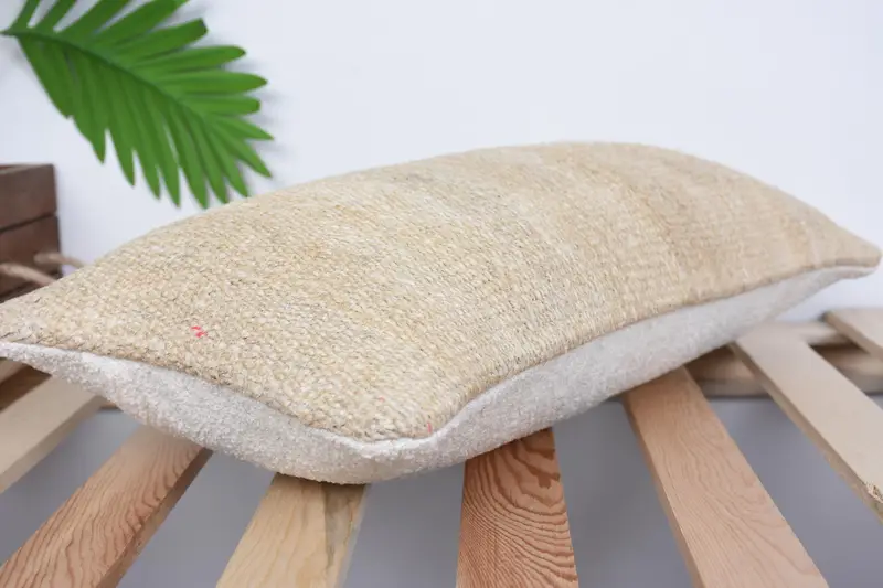 Ethnic Throw Pillow Sham, Ethnical Kilim Rug Pillow, 10x20 Beige Pillow Sham, Turkish Pillow, Pillow Case, Boho Pillow, Sustainable Pillow Sham - 6