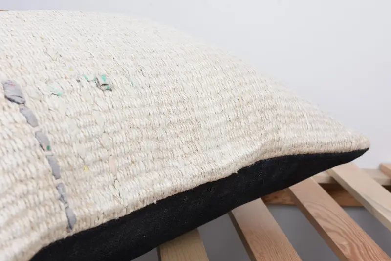 Turkish Kilim Pillow, Antique Pillows, Bolster Cushion Case, Tapestry Cushion, 16x24 White Pillow, Cushion Cover, Kilim Pillow Cover - 7