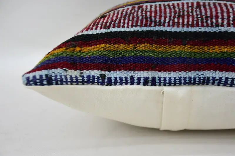 Handwoven Pillow Case, Home Decor Pillow, 12x12 Blue Cushion Cover, Vintage Kilim Throw Pillow, Pillow Sham, Handmade Kilim Cushion - 5