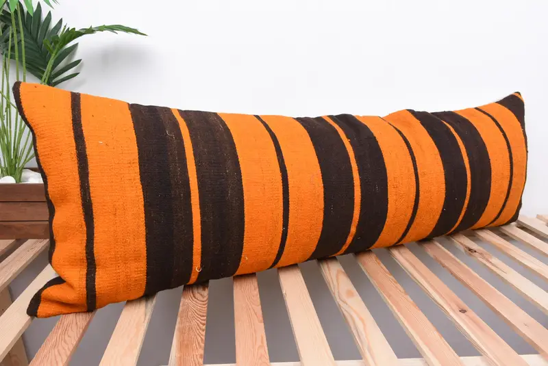 Interior Designer Pillow, Home Decor Pillow, Pillow Sham, 16x48 Brown Pillow Case, Kilim Cushion Sham, Ottoman Cushion Case, Pastel Pillow Cover - 4