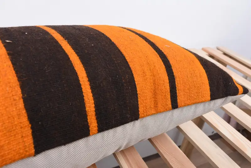 Interior Designer Pillow, Home Decor Pillow, Pillow Sham, 16x48 Brown Pillow Case, Kilim Cushion Sham, Ottoman Cushion Case, Pastel Pillow Cover - 7