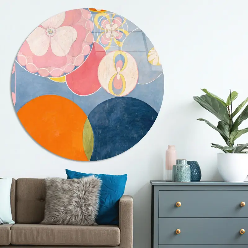 モダンボヘミアン抽象花キャンバスプリント - エレガントなウォールアート