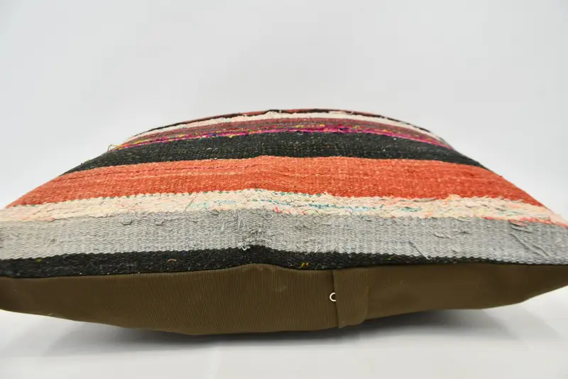 Ethnic Throw Pillow Cover, Pillow Cover, Interior Designer Pillow, 24x24 Red Cushion, Home Decor Pillow, Kilim Cushion Sham, Accent Pillow Sham - 6