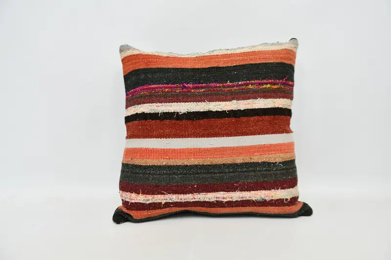 Ethnic Throw Pillow Cover, Pillow Cover, Interior Designer Pillow, 24x24 Red Cushion, Home Decor Pillow, Kilim Cushion Sham, Accent Pillow Sham - 1