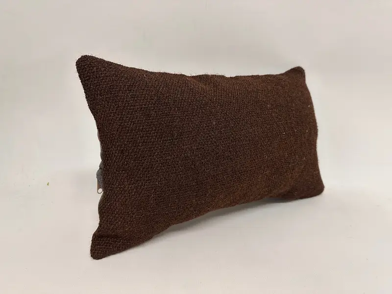 Brown Southwestern Embroidered Pillow, 12x20 Inches Throw Pillow - 3