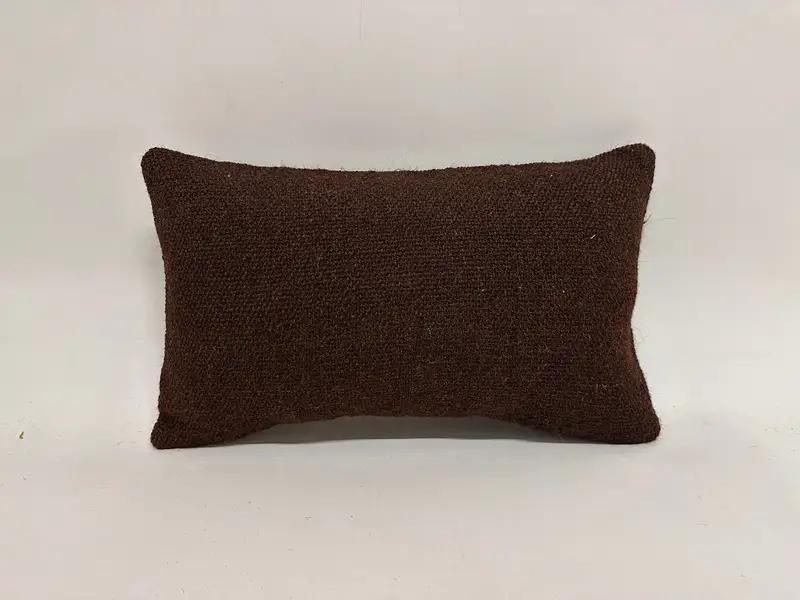 Brown Southwestern Embroidered Pillow, 12x20 Inches Throw Pillow - 1