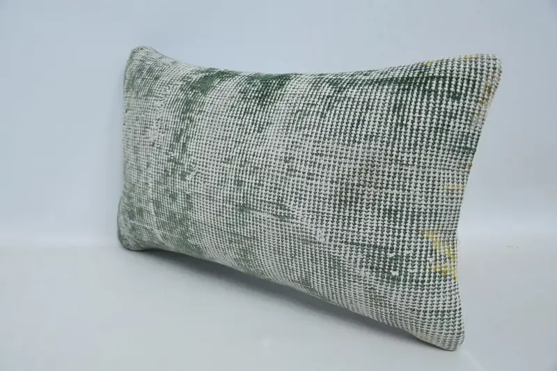 12x20 Green Cushion, Kilim Pillow, Floor Cushion Cover, Chair Pillow Case, Gift Pillow, Pillow for Sofa, Chair Pillow, Pillow Sham - 4