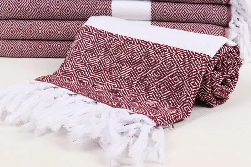 Lightweight Turkish towel, 70x40 Cotton Diamond Towel, Turkish bath towel for spa, Soft towel, Girls Weekend Favors, Gift For Bride, Handmade Gift - 4