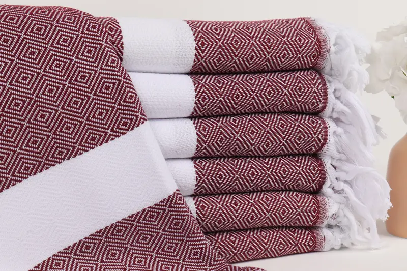 Lightweight Turkish towel, 70x40 Cotton Diamond Towel, Turkish bath towel for spa, Soft towel, Girls Weekend Favors, Gift For Bride, Handmade Gift - 1