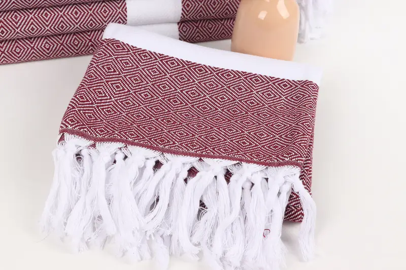 Lightweight Turkish towel, 70x40 Cotton Diamond Towel, Turkish bath towel for spa, Soft towel, Girls Weekend Favors, Gift For Bride, Handmade Gift - 5