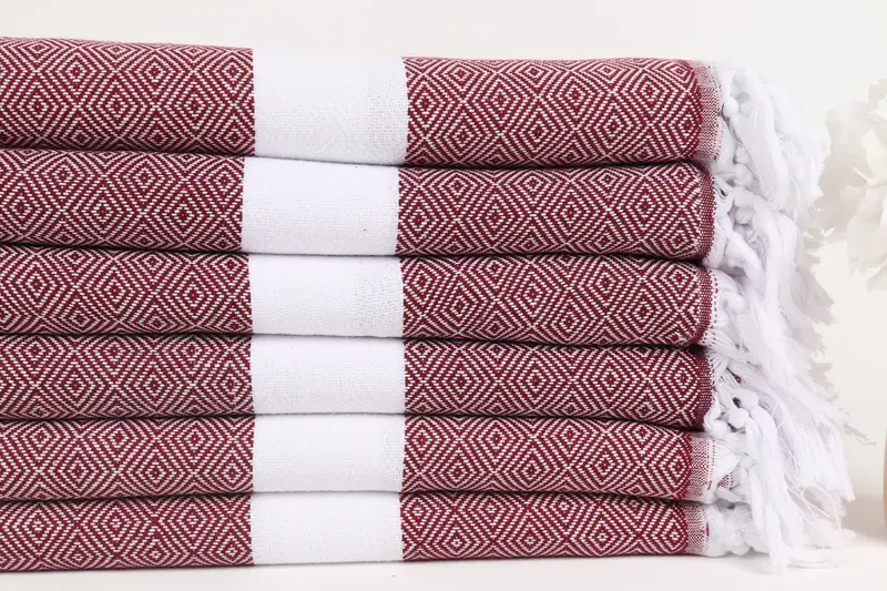 Lightweight Turkish towel, 70x40 Cotton Diamond Towel, Turkish bath towel for spa, Soft towel, Girls Weekend Favors, Gift For Bride, Handmade Gift - 3