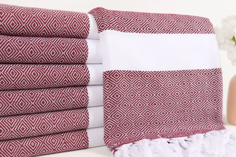 Lightweight Turkish towel, 70x40 Cotton Diamond Towel, Turkish bath towel for spa, Soft towel, Girls Weekend Favors, Gift For Bride, Handmade Gift - 2