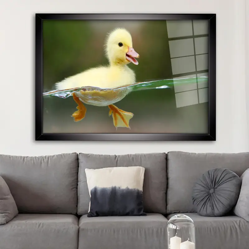 Modern Printed Glass: Cute Duck Design for Bathroom & Kids Room