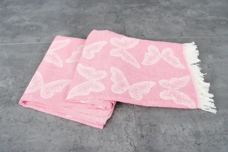 Custom Turkish Towel, Monogram Turkish Towel, Wedding Gifts Towel, Organic towel, 68x36 Cotton Butterfly Pattern Towel, Wedding Day Gift For Bride - 6