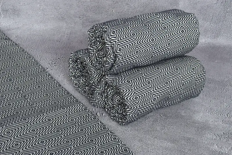 Plaj düğün lehine, nedime hediye havlu, en iyi arkadaş için hediye, spa hediye havlu, en iyi plaj havlu, 70x40 pamuk zikzag elmas havlu, plaj havlu - 8