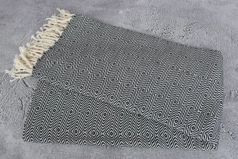 Plaj düğün lehine, nedime hediye havlu, en iyi arkadaş için hediye, spa hediye havlu, en iyi plaj havlu, 70x40 pamuk zikzag elmas havlu, plaj havlu - 6