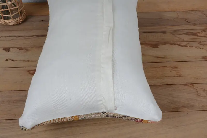 12x20 Bej Yastık Kılıfı, Dış Mekan Yastığı Kılıfı, Kilim Yastığı Kapağı, Goblen Yastığı, Yastık Sham, Türk Yastığı, El Yapımı Kilim Yastığı - 6