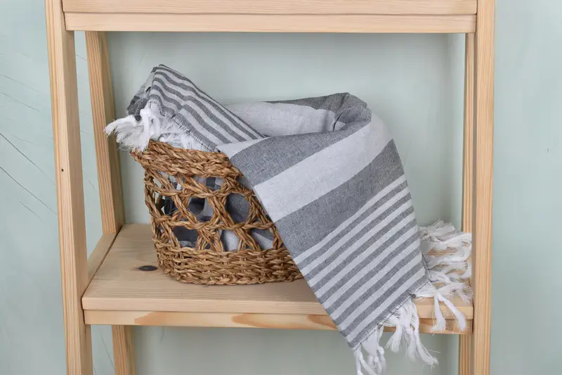 Turkish beach towel with fringe, Turkish Towel Beach, Personalized Turkish Towel, Bridesmaid Favors, Peshtemal Towel, 68x36 Cotton Striped Towel - 4