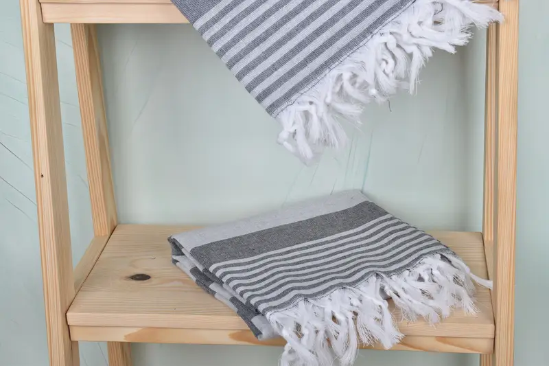 Turkish beach towel with fringe, Turkish Towel Beach, Personalized Turkish Towel, Bridesmaid Favors, Peshtemal Towel, 68x36 Cotton Striped Towel - 5