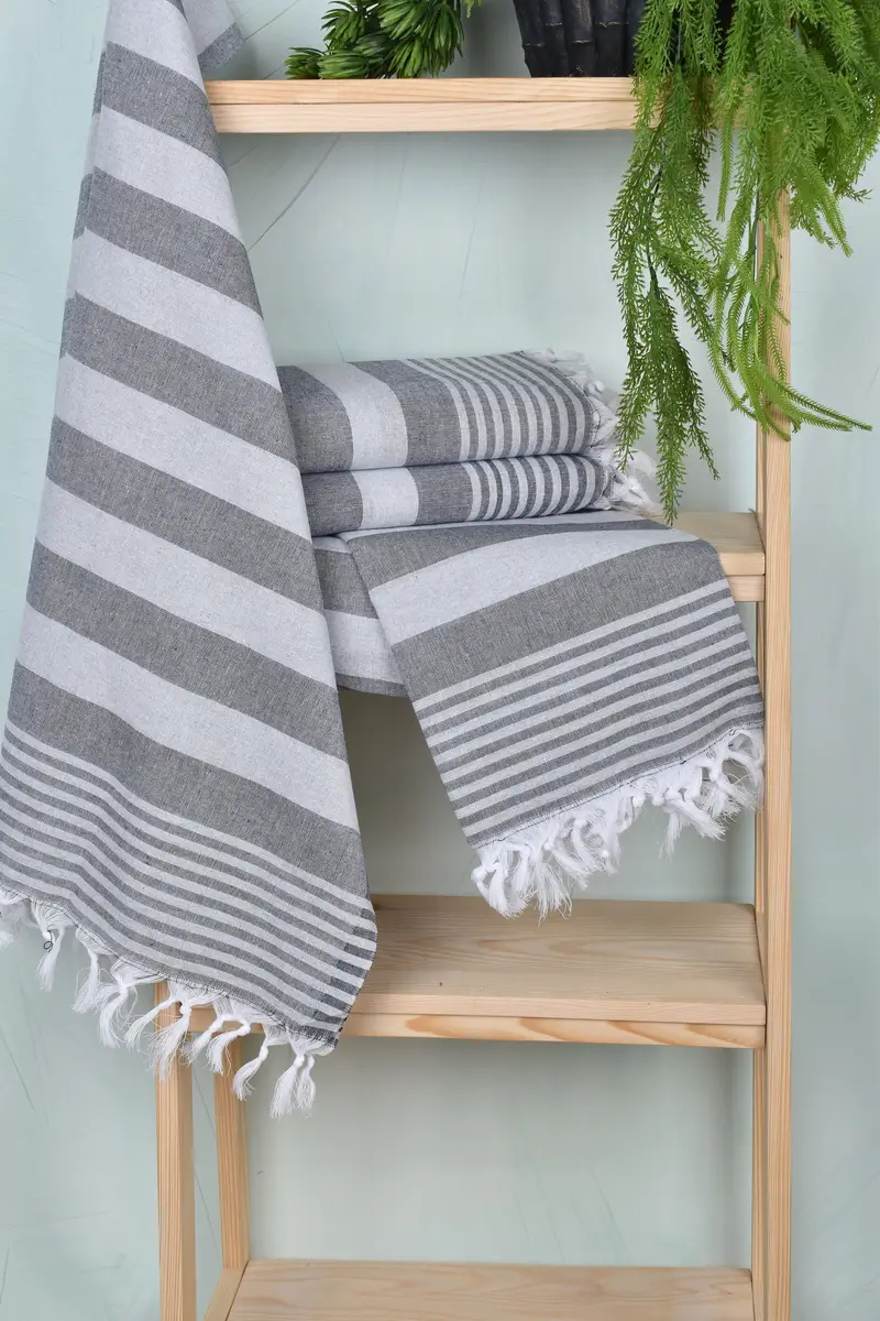 Turkish beach towel with fringe, Turkish Towel Beach, Personalized Turkish Towel, Bridesmaid Favors, Peshtemal Towel, 68x36 Cotton Striped Towel - 6