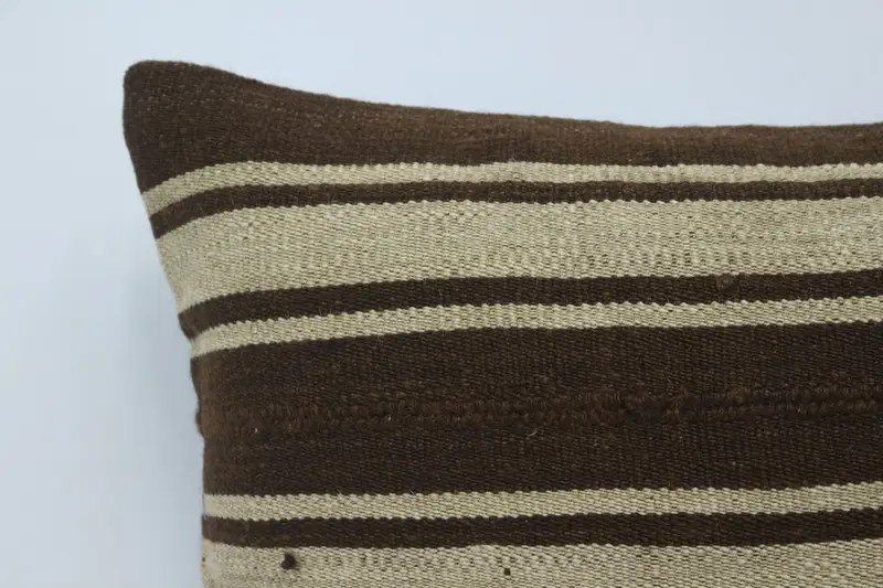 Floor Cushion, Kilim Pillow, Antique Pillows, Cushion, Decorative Bolster Cushion Case, 16x24 Brown Pillow Cover, Pillow for Couch - 2