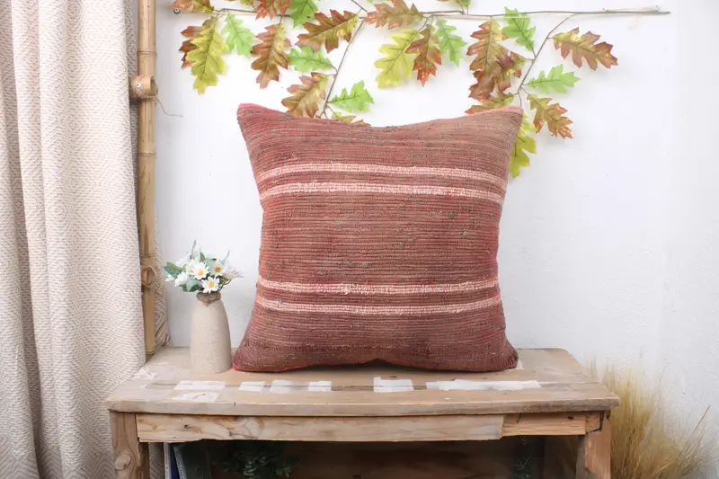 20x20 Red Cushion Cover, Pillow Sham, Home Decor Pillow, Vintage Pillow Cover, Vintage Kilim Throw Pillow, Kilim Pillow, Wholesale Pillow - 1