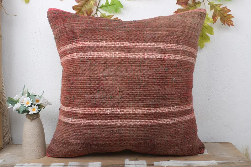 20x20 Red Cushion Cover, Pillow Sham, Home Decor Pillow, Vintage Pillow Cover, Vintage Kilim Throw Pillow, Kilim Pillow, Wholesale Pillow - 2