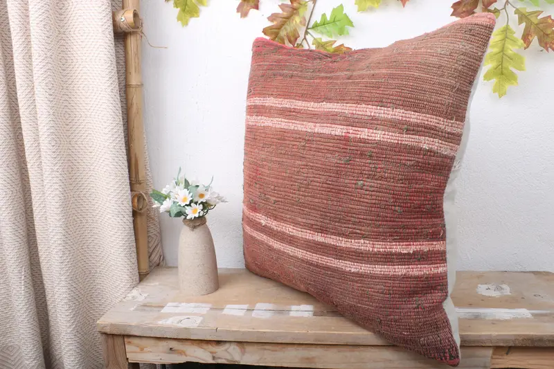 20x20 Red Cushion Cover, Pillow Sham, Home Decor Pillow, Vintage Pillow Cover, Vintage Kilim Throw Pillow, Kilim Pillow, Wholesale Pillow - 4