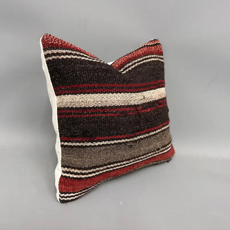 Boho Throw Cushion Cover, Pillow, Vintage Pillow, 12x12 Brown Cushion, Antique Pillows, Ethnic Pillow Cover Pillow Cover, Interior Designer Pillow - 2