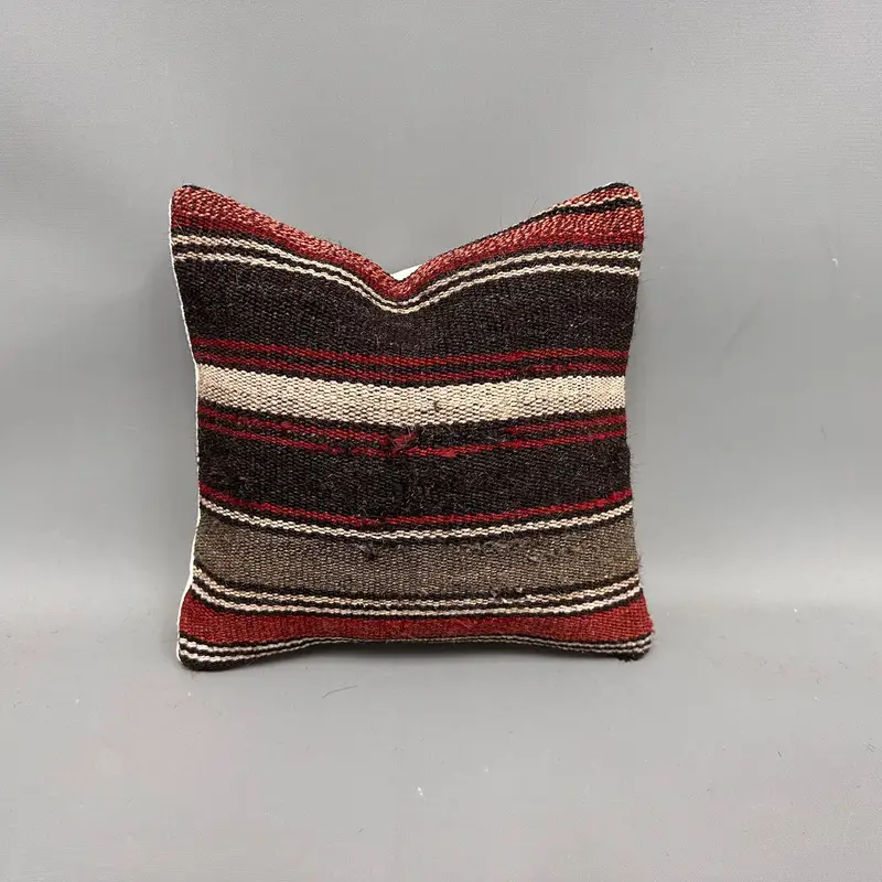 Boho Throw Cushion Cover, Pillow, Vintage Pillow, 12x12 Brown Cushion, Antique Pillows, Ethnic Pillow Cover Pillow Cover, Interior Designer Pillow - 1