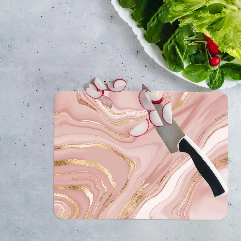 Marble Patterned Glass Cutting Board, Modern Luxury Design for Kitchen