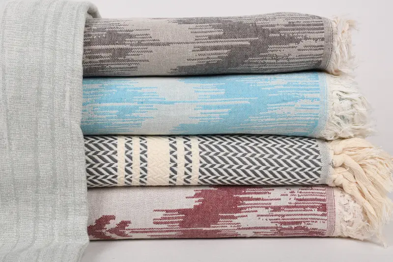 Personalized Gifts, Turkish Towel Beach Blanket, Bedspread, Valentine Day Gift For Her, Xmas Gifts, 80x60 Cotton Set of 5 Towel, Woven Blanket - 1
