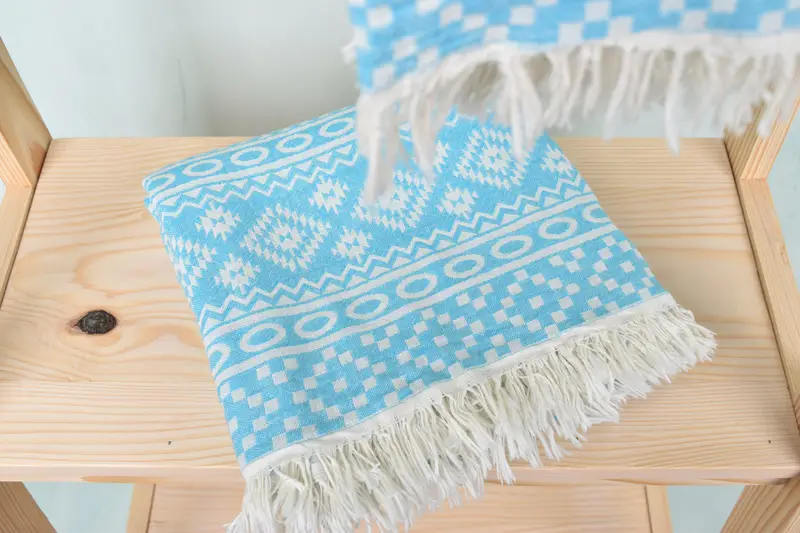 Custom Beach Towel, House Warming Gift, Organic Beach Towel, Cotton towel, Decorative Towel, Bridal Shower Gift, 68x36 Cotton Geometric Towel - 6