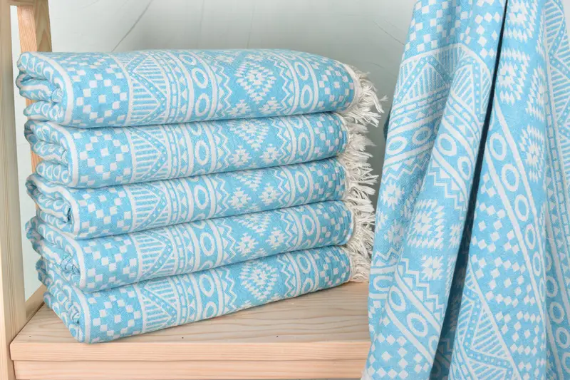 Custom Beach Towel, House Warming Gift, Organic Beach Towel, Cotton towel, Decorative Towel, Bridal Shower Gift, 68x36 Cotton Geometric Towel - 2