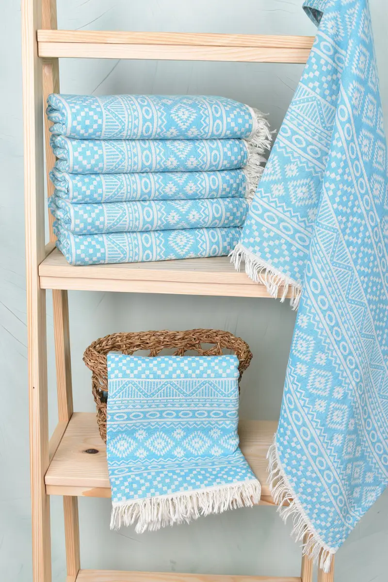 Custom Beach Towel, House Warming Gift, Organic Beach Towel, Cotton towel, Decorative Towel, Bridal Shower Gift, 68x36 Cotton Geometric Towel - 4