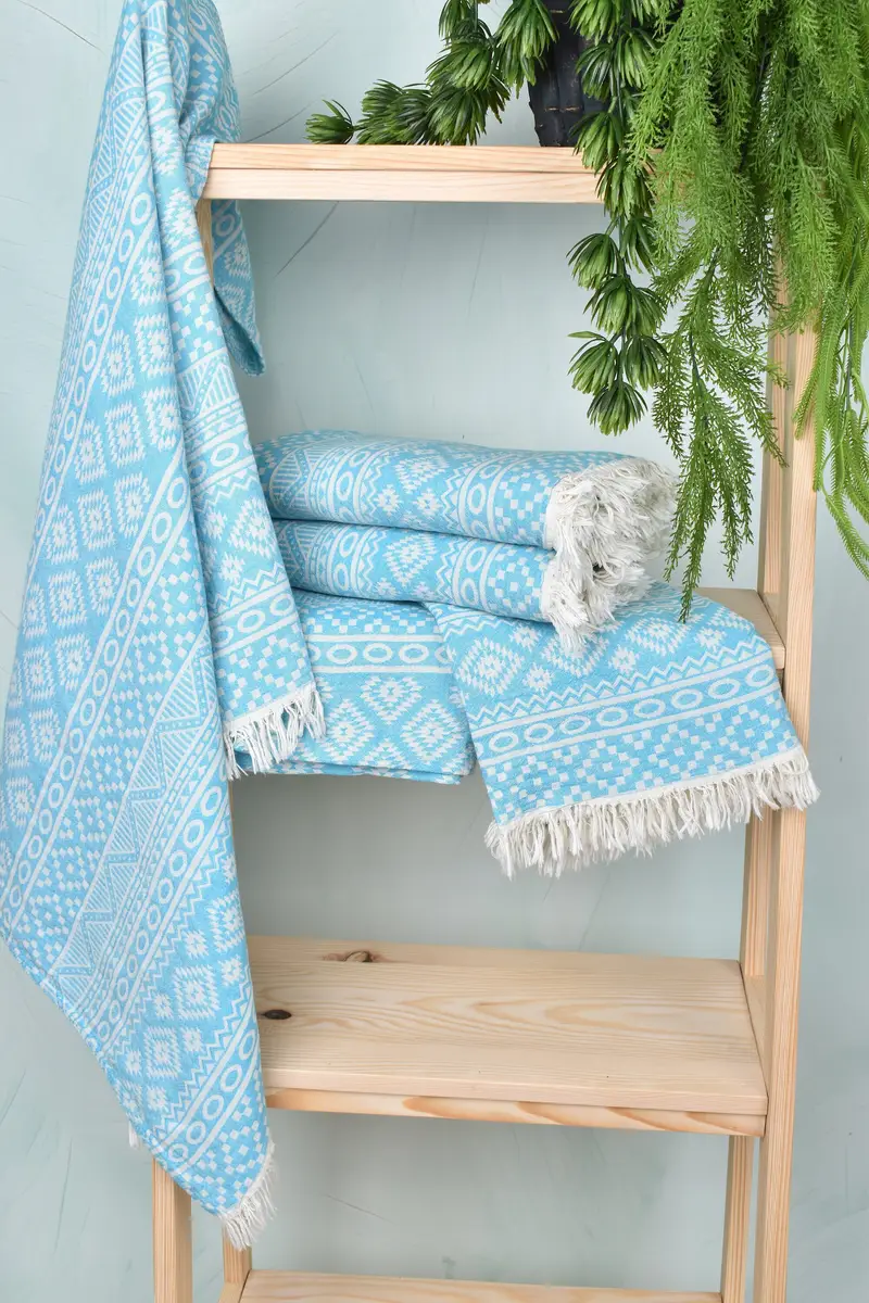 Custom Beach Towel, House Warming Gift, Organic Beach Towel, Cotton towel, Decorative Towel, Bridal Shower Gift, 68x36 Cotton Geometric Towel - 7