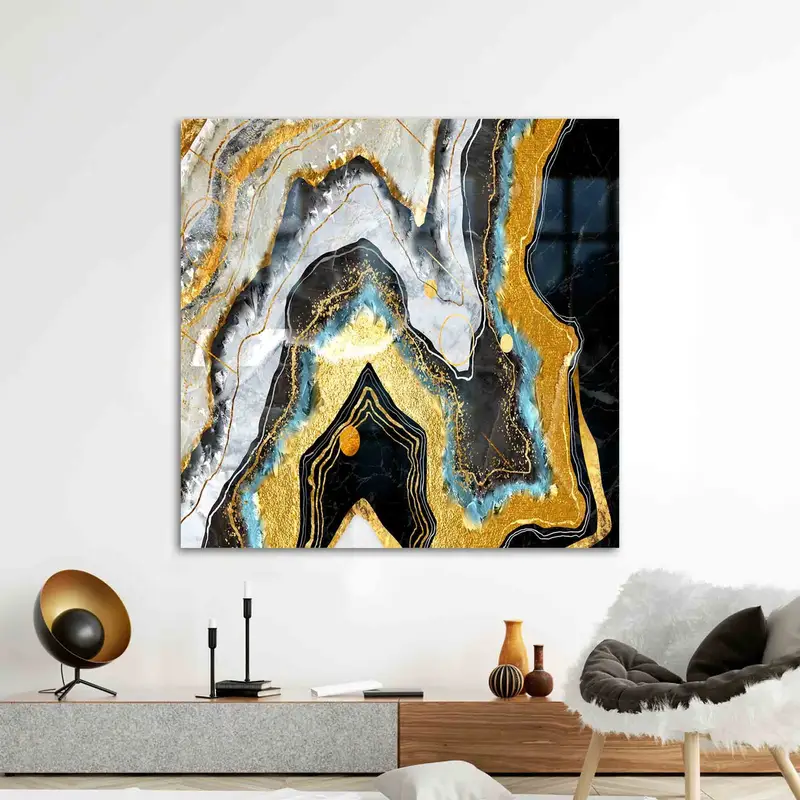 Elegant Gold Marble Printed Glass: Luxury & Shimmery Design