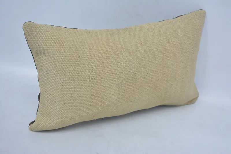 One Of A Kind Cushion Case, Turkish Pillow, Toss Pillow Cover, Interior Designer Pillow, 12x20 Beige Pillow Cover, Cushion Cover, Vintage Pillow - 3