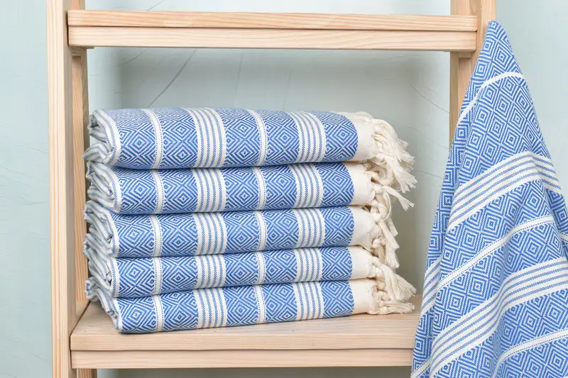 Bridesmaid Gift Sax Blue Cotton Towel, 38x69 Inches